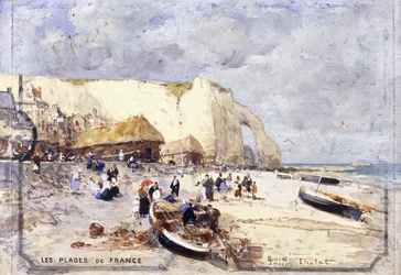 La playa en Etretat