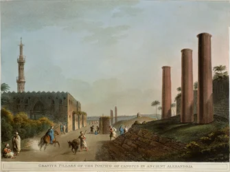 Egipto, Alejandría, Pilares de granito del pórtico de Canopus
