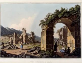 En “Vistas en los dominios otomanos, en Europa, en Asia, y algunas de las islas del Mediterráneo de los dibujos originales tomados por Luigi Mayer, Londres