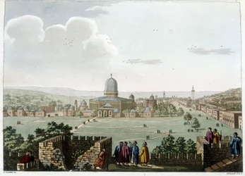 El Templo de Salomón (Mezquita en Jerusalén) - en “Vistas en los dominios otomanos, en Europa, en Asia, y algunas de las islas del Mediterráneo” de los dibujos originales tomados por Luigi Mayer, Londres