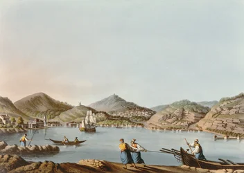 El puerto occidental de la isla de Samos, lámina 60 de Vistas en los dominios otomanos, pub. por R. Bowyer, 1810