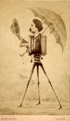 Caricatura de fotógrafo-cámara