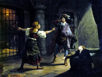 Le Fere (Il Trovatore) de Giuseppe Verdi (1813-1901). Cromolitografía de Luigi Morgari