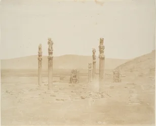 Ruinas en la primera terraza, Persépolis, 1858