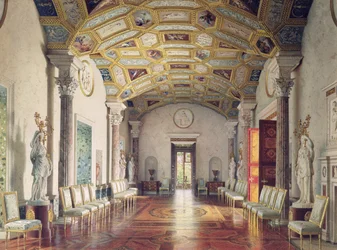 El Gran Salón de Ágata en el Palacio de Catalina en Tsarskoye Selo, 1859