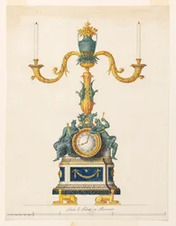 Diseño para un candelabro con reloj