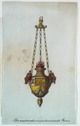 Dibujo, Lámpara de altar, 1800-1825