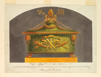 Dibujo, Sarcófago para la reliquia, ca. 1825