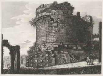 Tombe van Caecilia Metella te Roma Vista del Gran Sepulcro de Cecilia Metella ubicado en la Via Appia (título sobre objeto)