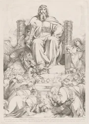 Y he aquí un trono colocado en el cielo... (Dios el Hijo en Majestad en el Trono Rodeado por las Cuatro Criaturas y Adorado por los Veinticuatro Ancianos)
