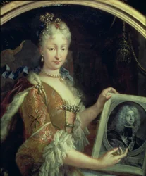 131 0794125/2 Retrato de Isabel de Farnesio (1692-1766) segunda esposa de Felipe V de España (óleo sobre lienzo)