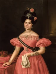 María Cristina de Borbón-Sicilia - Neoclasicismo : Retrato de María Cristina de las Dos Sicilias (1806-1878) par Cruz y Ríos, Luis de la (1776-1853)