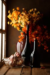 Ajo rústico y flores