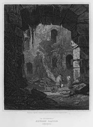 El interior del Castillo de Newark, Selkirkshire