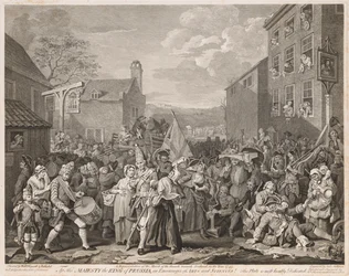 Marcha a Finchley en el año 1746 después de Hogarth, 1750