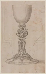 Diseño para un cáliz recto, mediados de 1500s