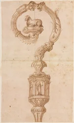 Diseño para un báculo, mediados de 1500s