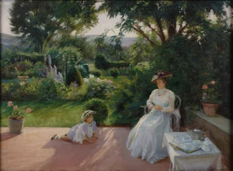 El jardín de la abuela (óleo sobre lienzo)
