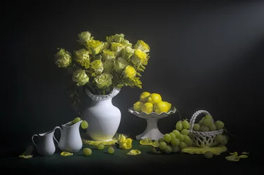 Fresco bodegón verde