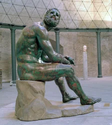 Boxeador de Thermonr, estatua de bronce helenística, siglo I d.C.