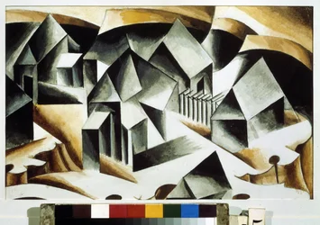 Birsk (Rusia). Pintura de Lyubov (Lioubov) Sergeyevna Popova (1889-1924), óleo sobre lienzo