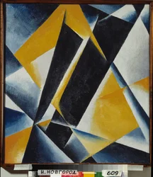 Pintura arquitectónica. Pintura de Lyubov (Lioubov) Sergeyevna Popova (1889-1924), óleo sobre lienzo