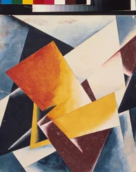 Pintura arquitectónica. Pintura de Lyubov (Lioubov) Sergeyevna Popova (1889-1924), óleo sobre lienzo
