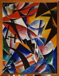 Pintura arquitectónica. Pintura de Lyubov (Lioubov) Sergeyevna Popova (1889-1924), óleo sobre lienzo