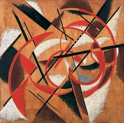 Construcción de la Fuerza Espacial - Pintura de Lyubov Sergeyevna Popova (1889-1924)