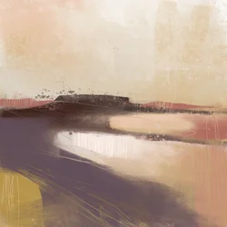 Paisaje abstracto con tonos terrosos