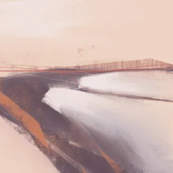 Horizonte desértico en tonos apagados