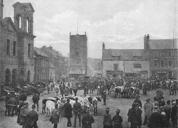 Plaza del mercado, Morpeth, c1896