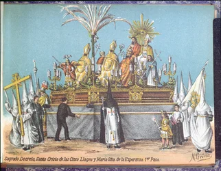 Procesión durante la Semana Santa en Sevilla