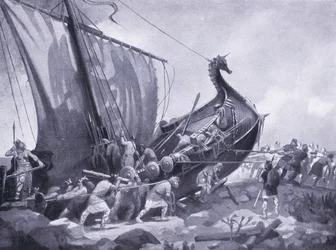 Magnus navega alrededor del Mull de Cantyre AD1098, años 1920