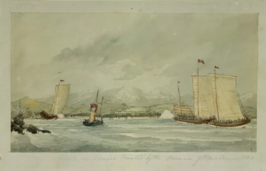 Ataque a piratas chinos por la pinaza del HMS 