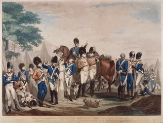 Soldados del Cuerpo Asociado y Voluntario Leal de la Ciudad de Westminster, 1799