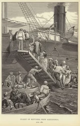 Huida de refugiados de Alejandría