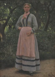 Joven en un jardín