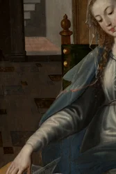 Adoración de los Magos, Tríptico, Panel derecho parte trasera (Detalle)