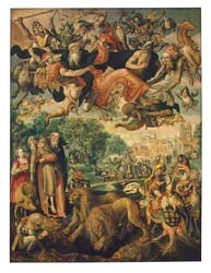 La tentación de San Antonio (óleo sobre tabla)