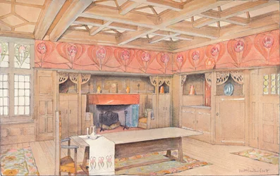 Esquema para la decoración de un comedor, c1900