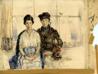Me and My True Love, c.1930 (lápiz y acuarela sobre papel)