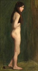 Estudio Desnudo en verde (óleo sobre lienzo)
