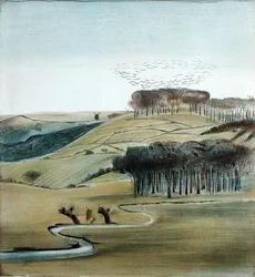 Paisaje con Bandada de Grajos
