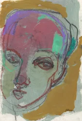 Cuaderno de bocetos 26, 2025 (témpera, pastel, lápiz de color sobre papel)