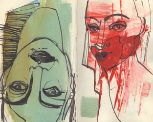 Sketchbook 37, 2025 (pintura al temple, tinta sobre papel)