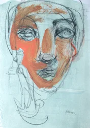 Sketchbook 47, 2025 (pintura al temple, carboncillo sobre papel)