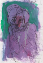 Sketchbook 4, 2024 (pintura al temple, carboncillo, lápiz sobre papel)