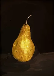 Naturaleza muerta con pera dorada