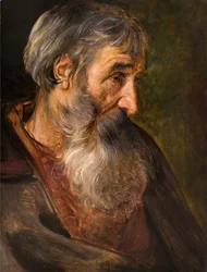 La cabeza de un anciano con barba